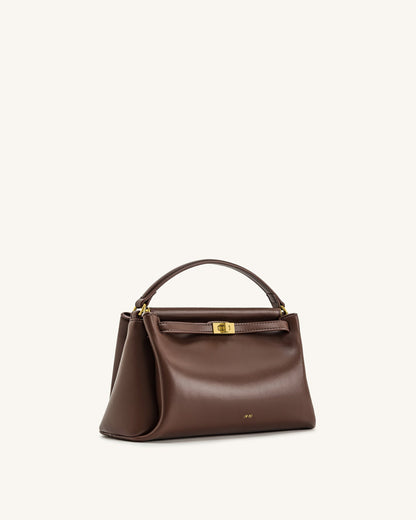 Carmen Top Handle Bag - Reddish Brown