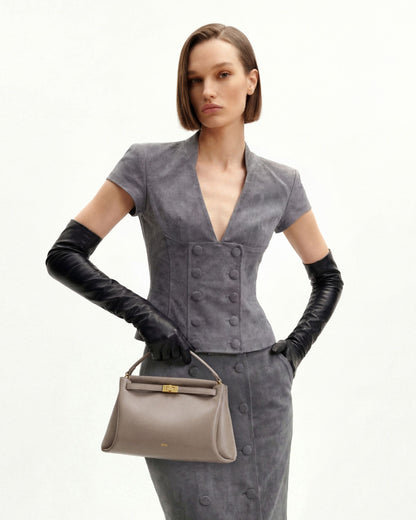 Carmen Top Handle Bag - Apricot