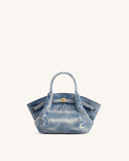 Hana Mini Denim Tote Bag - Blue