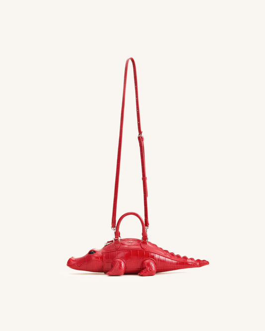 Jayden Crocodile Novelty Handbag - Red