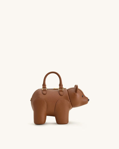 Bernie Bear Top Handle Bag - Brown