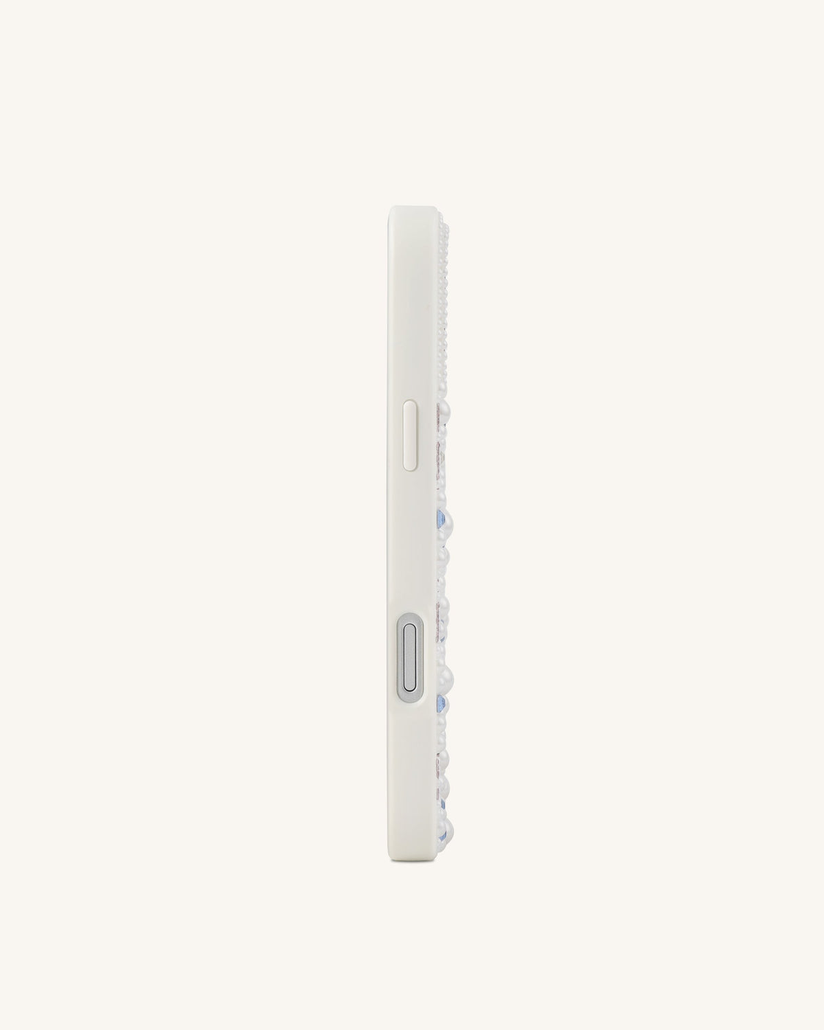 Crab Pattern Faux Pearl Phone Case - White