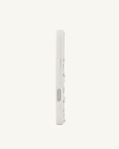 Crab Pattern Faux Pearl Phone Case - White