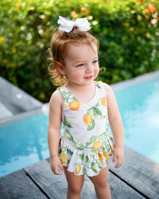 The Citrus Club Girls Ruffle One Piece with Tutu Swimsuit UPF 50+