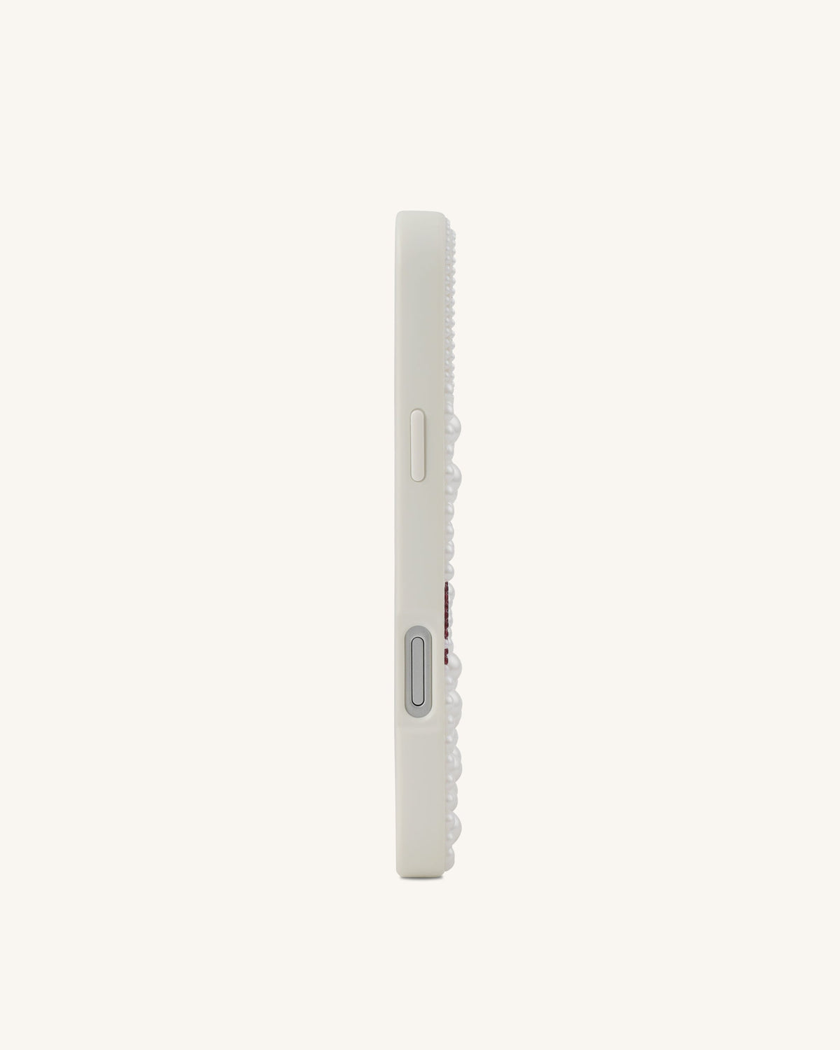 Floral Pearl Artificial Crystal Phone Case - White